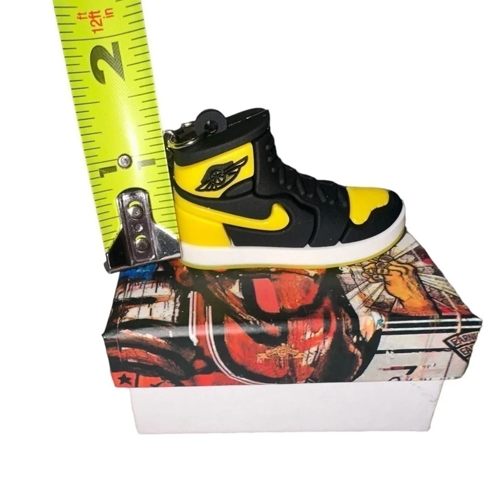 Air Jordan 1 High Top Nike Key Chain/ Bag Charm Black/Yelllow/White, Comes w/box